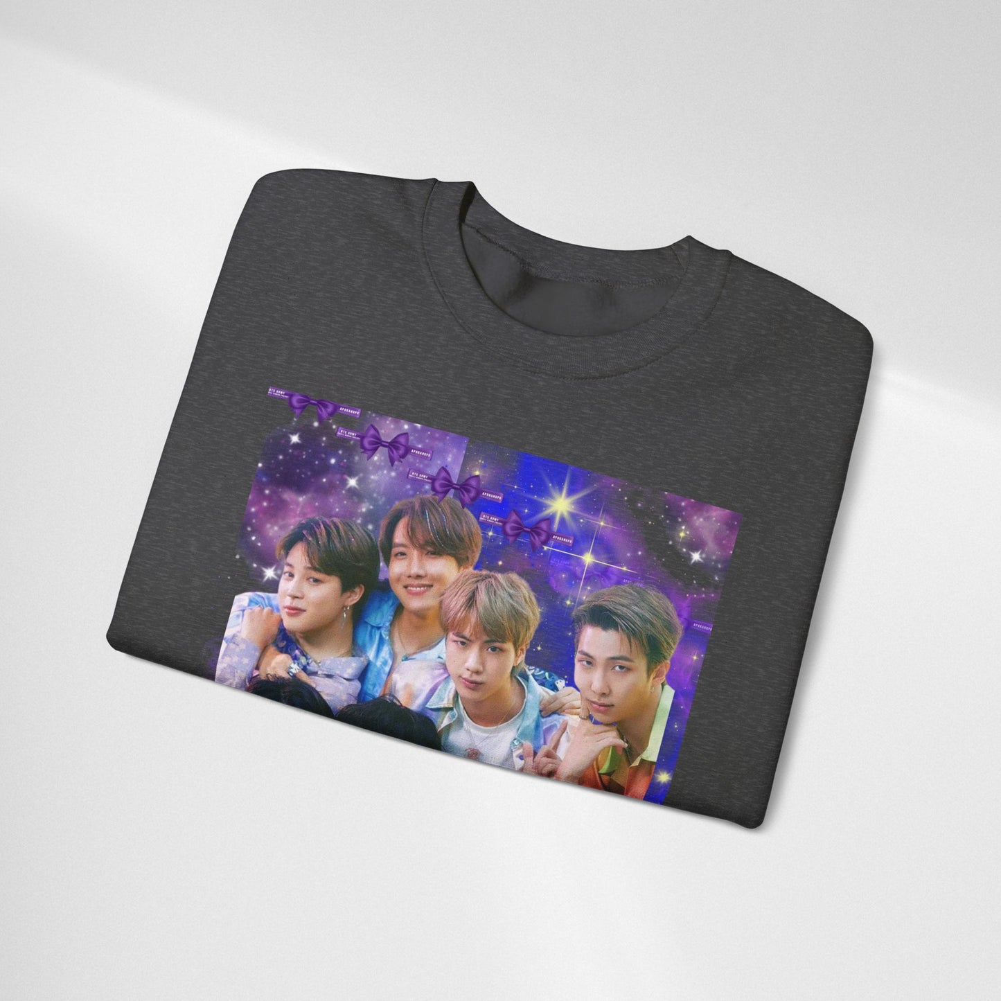 BTS Group Photo Crewneck Sweatshirt — Purple Fan Art Print