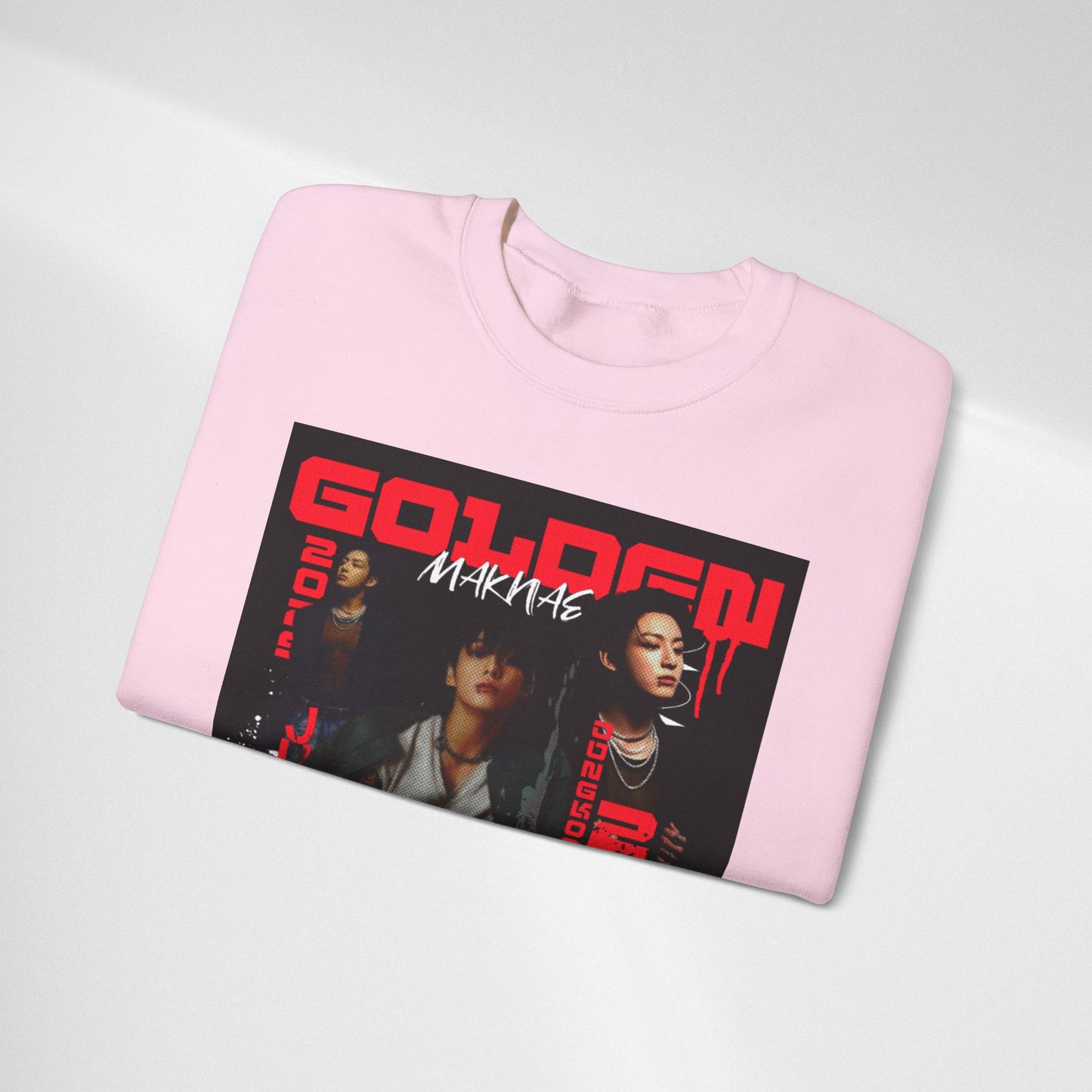 JK Golden Making Crewneck Sweatshirt — Retro K-Pop Photo Graphic