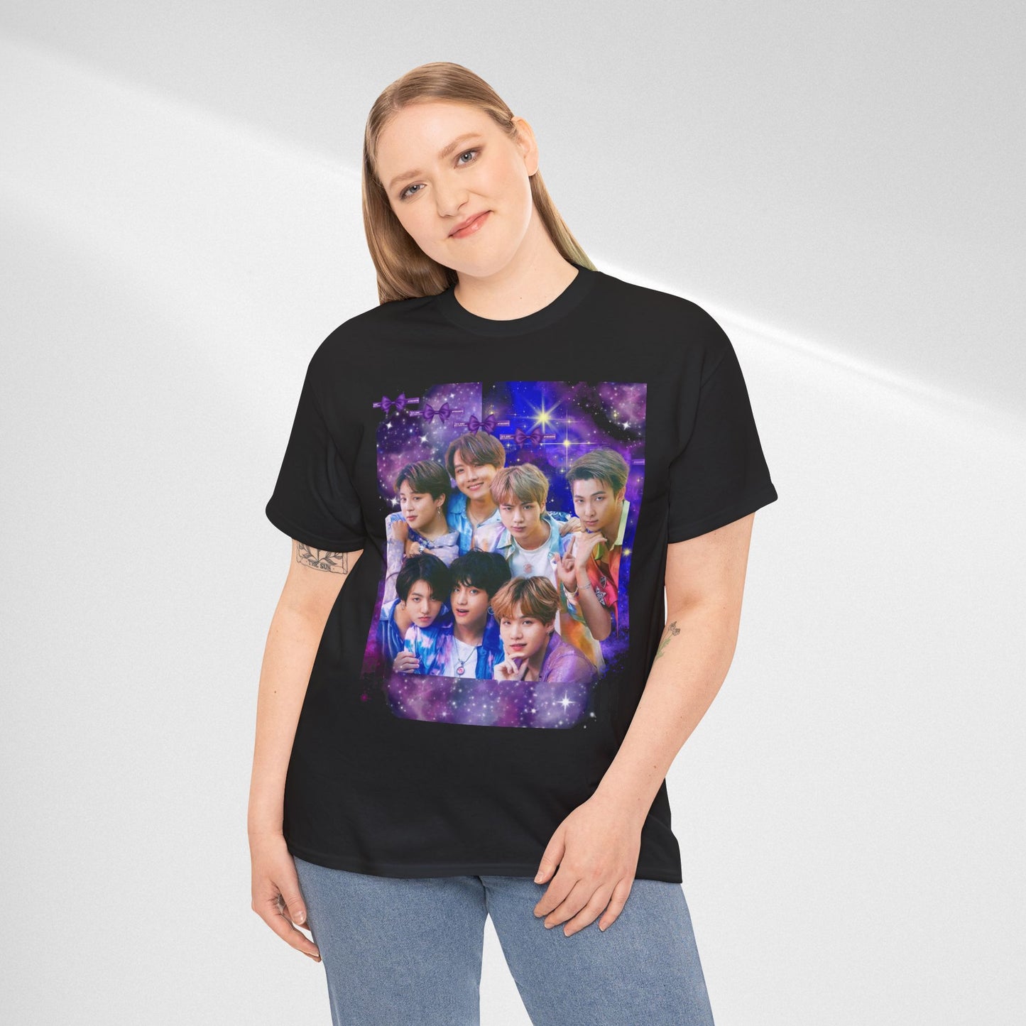 BTS Collage Tee — Purple Dream Photo Graphic T-Shirt