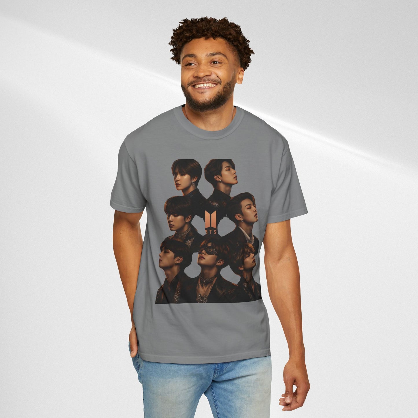 BTS Portrait Collage T-Shirt — Dark Mood Graphic Tee