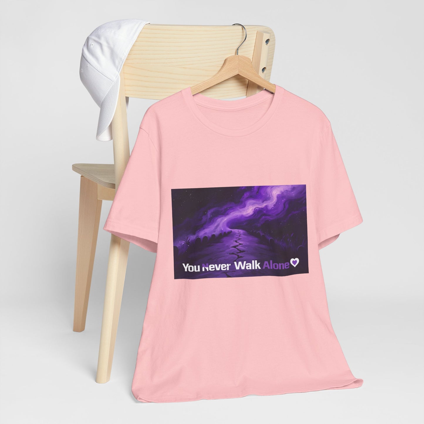 You Never Walk Alone Tee — Purple Night Stairway Graphic T‑Shirt