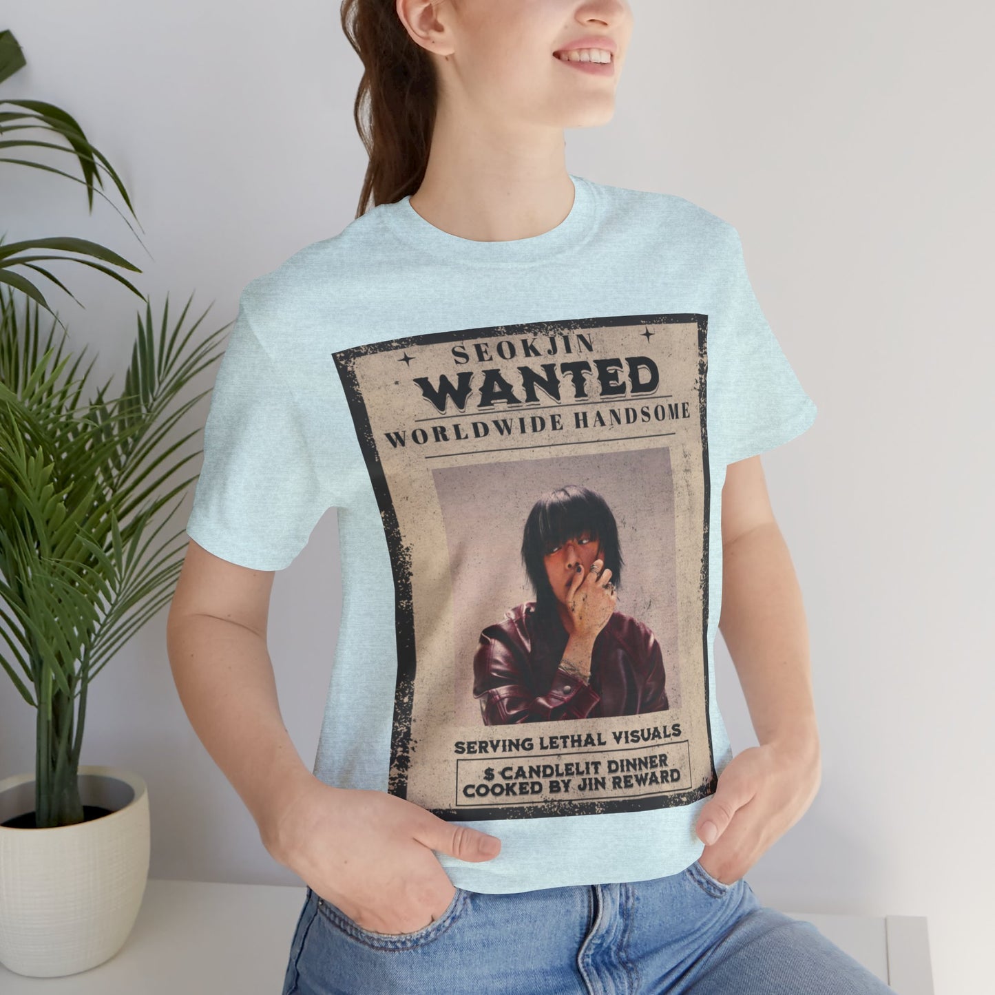 T-Shirt — 'Seokjin Wanted: Worldwide Handsome' Vintage Poster Tee