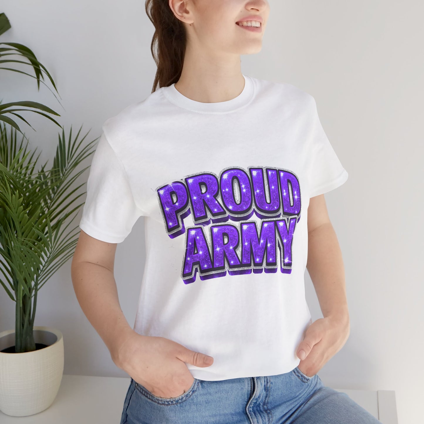 Proud Army T-Shirt — Bold Purple BTS Support Tee