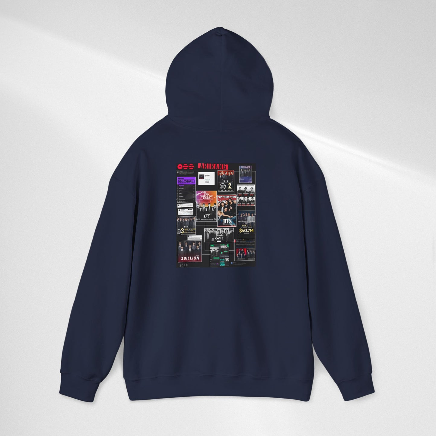 BTS ARIRANG Band Poster Collage Hoodie — Vintage Gig Tour Graphic Sweatshirt