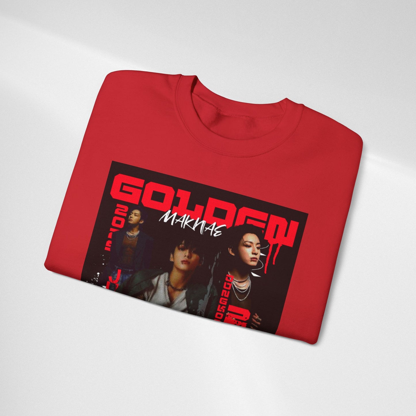 JK Golden Making Crewneck Sweatshirt — Retro K-Pop Photo Graphic
