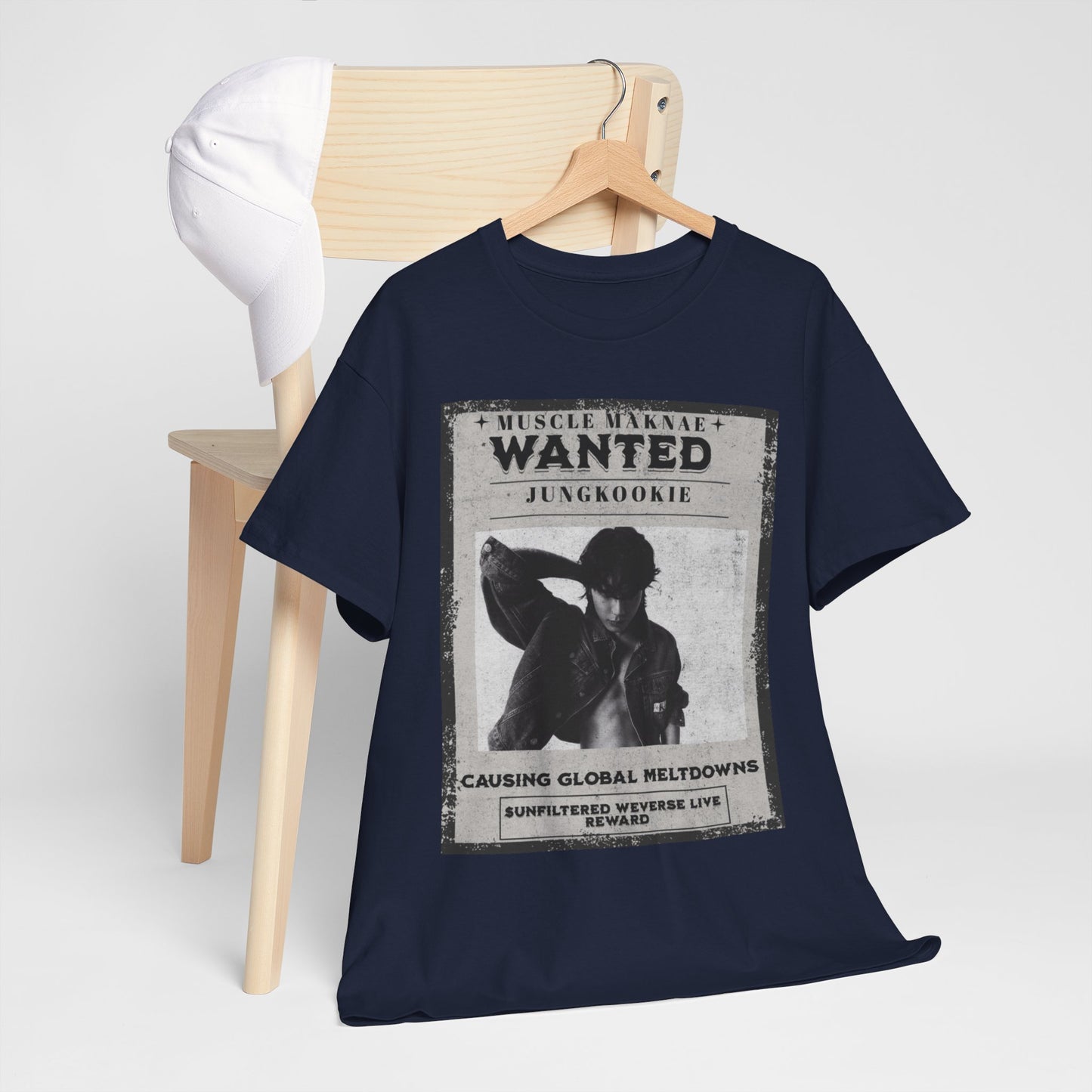 Wanted Poster T-Shirt — "Jungkookie" Vintage K-Pop Graphic Tee