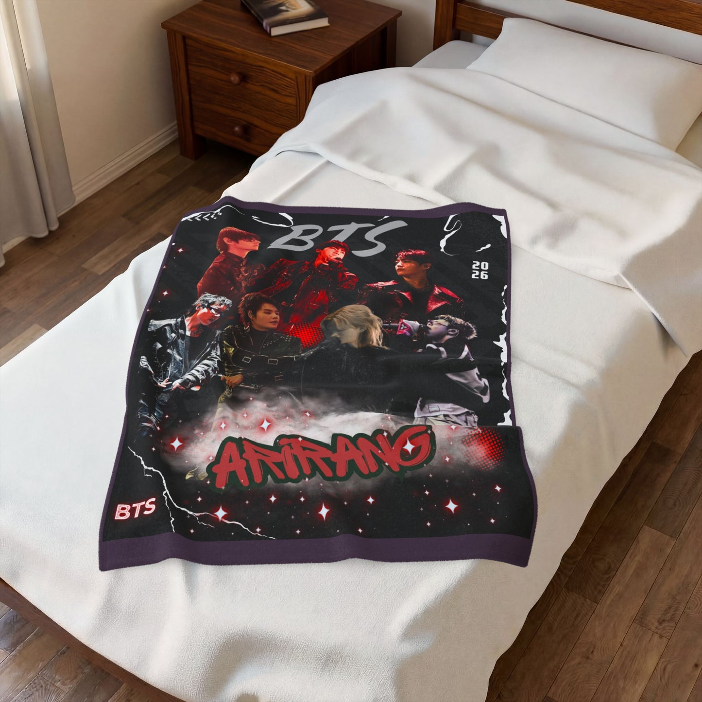 Velveteen Plush Blanket — BTS 'Arirang' Collage Fan Throw