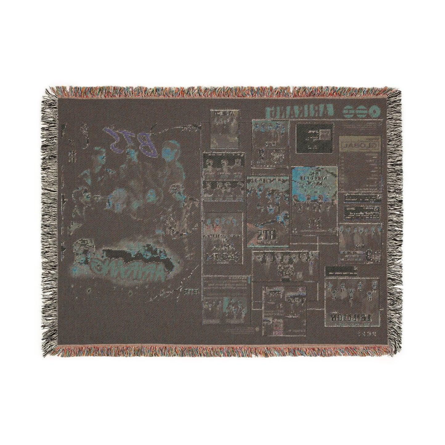 BTS Collage Woven Blanket — K‑Pop Fan Throw for Bedroom & Living Room