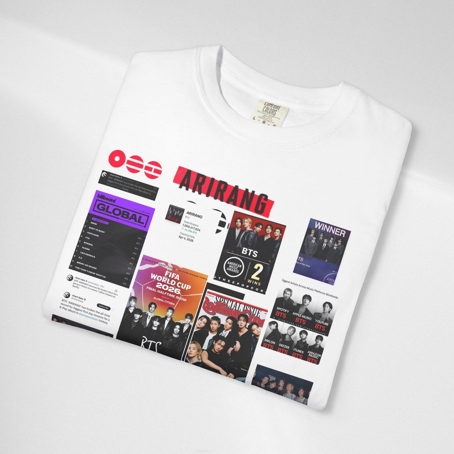 BTS  ARIRANG Collage Graphic T-Shirt — K-Pop Fan Tribute Tee