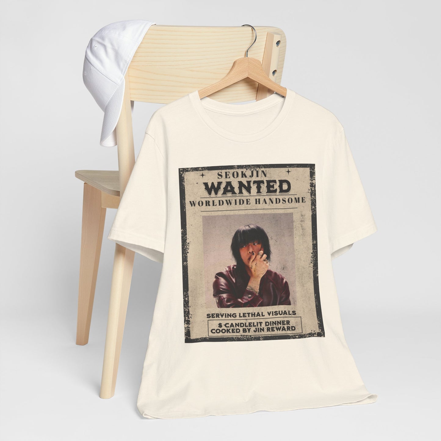 T-Shirt — 'Seokjin Wanted: Worldwide Handsome' Vintage Poster Tee