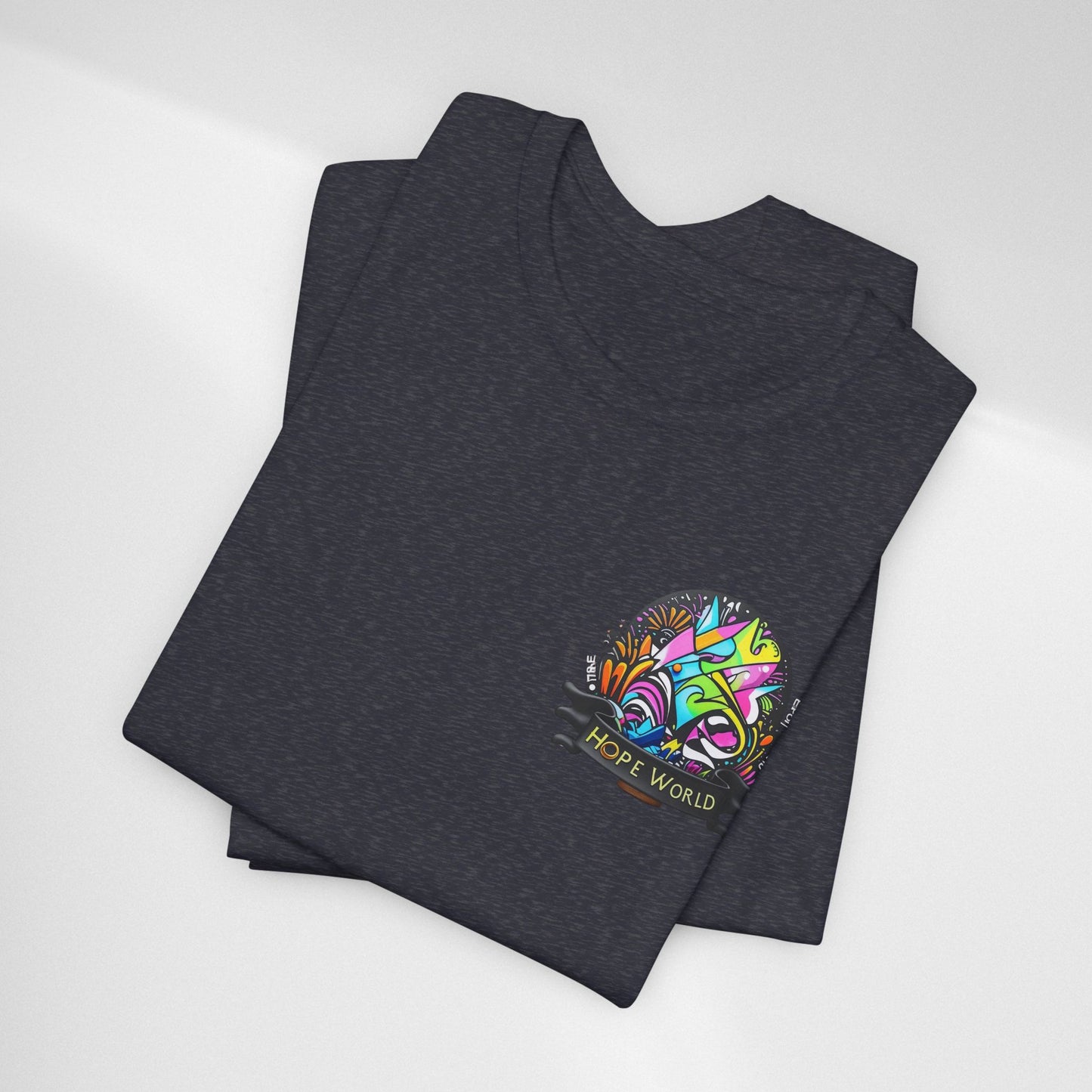 Hope World Graphic Tee — Colorful Graffiti BTS-Inspired Shirt