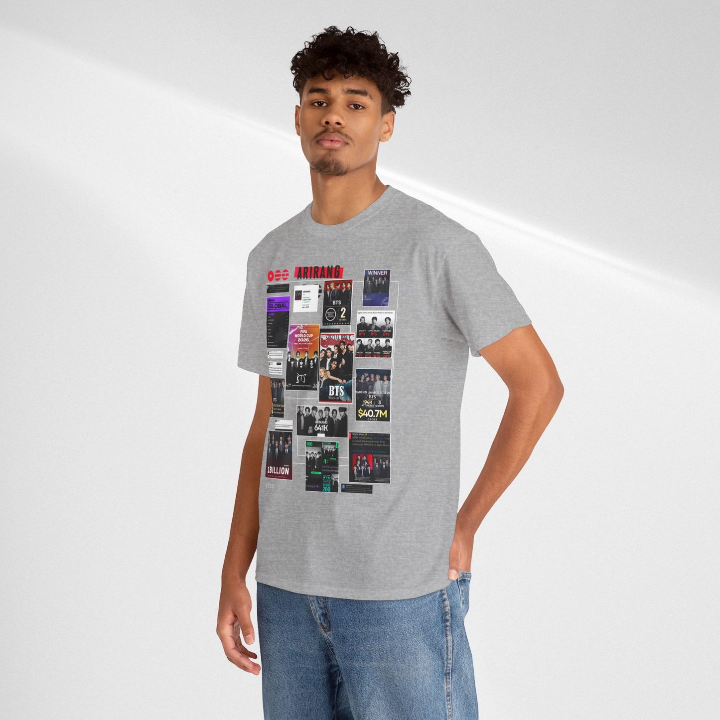 BTS ARIRANG Collage Tee — Iconic Albums & Milestones Graphic T-Shirt
