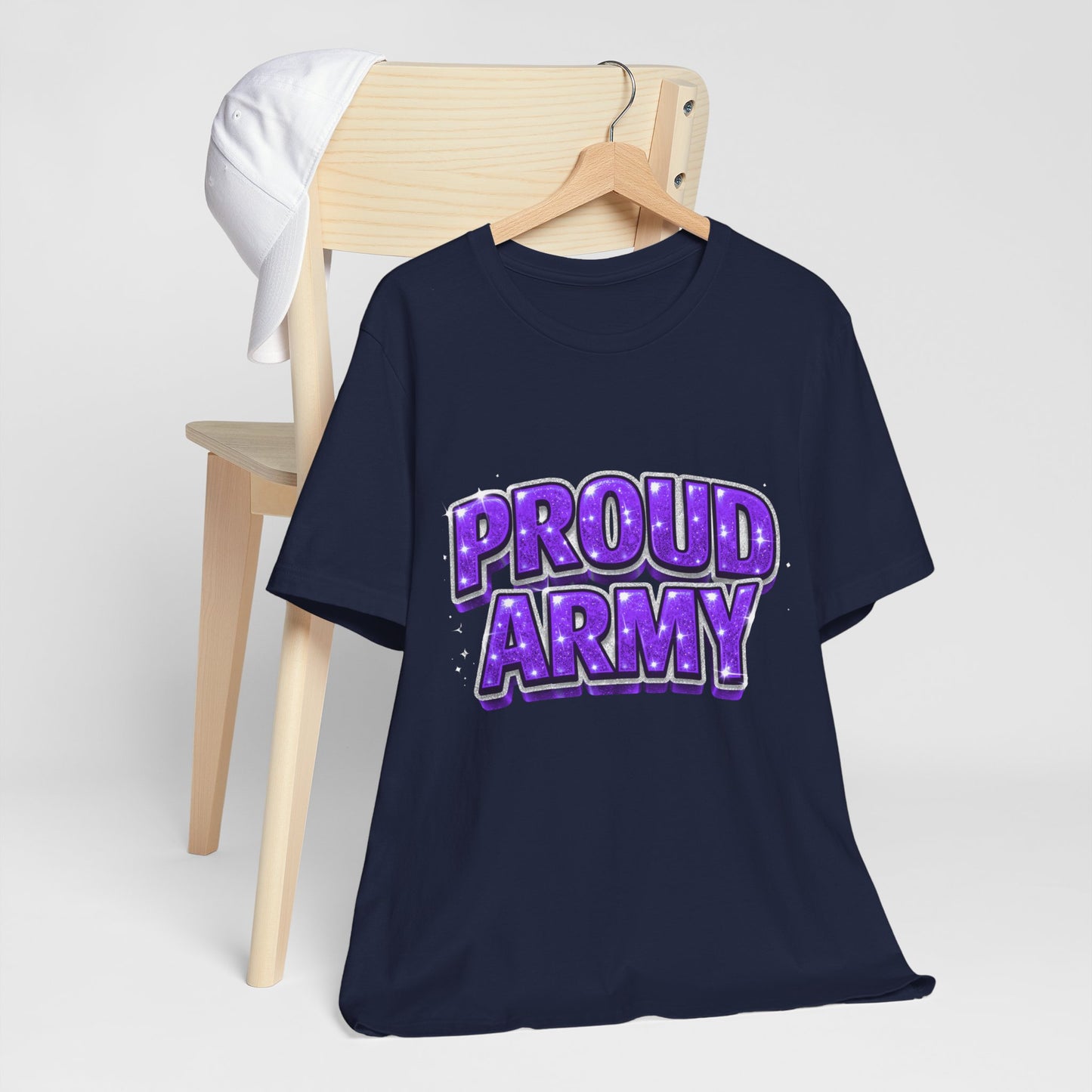 Proud Army T-Shirt — Bold Purple BTS Support Tee