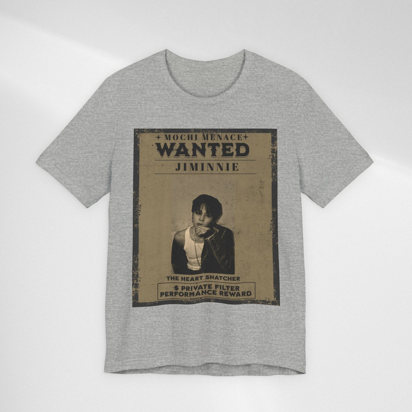JIMIN Wanted Poster Graphic Tee — 'Mischief Menace' Vintage Style