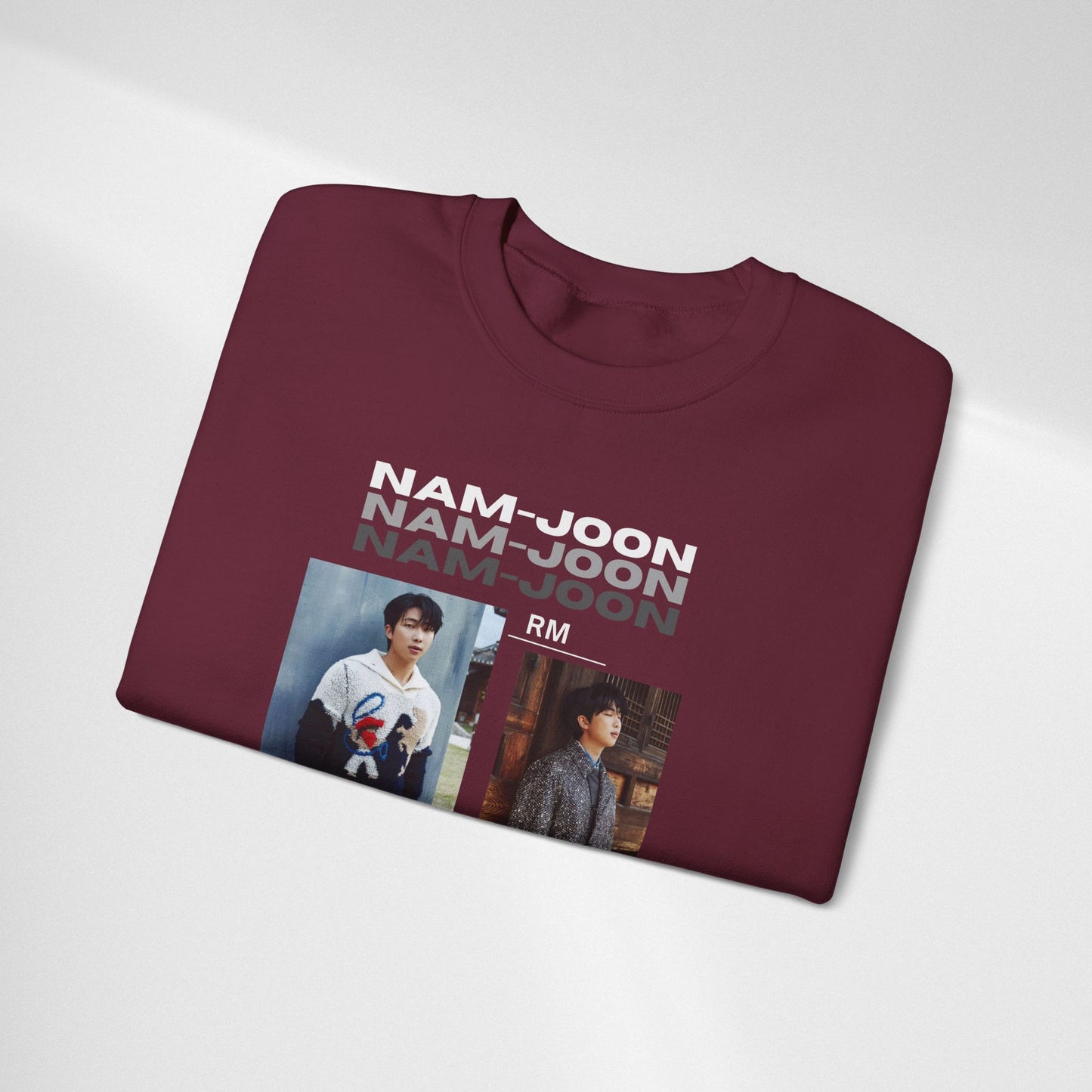Photo Collage Crewneck Sweatshirt — "Nam-Joon" Graphic Pullover