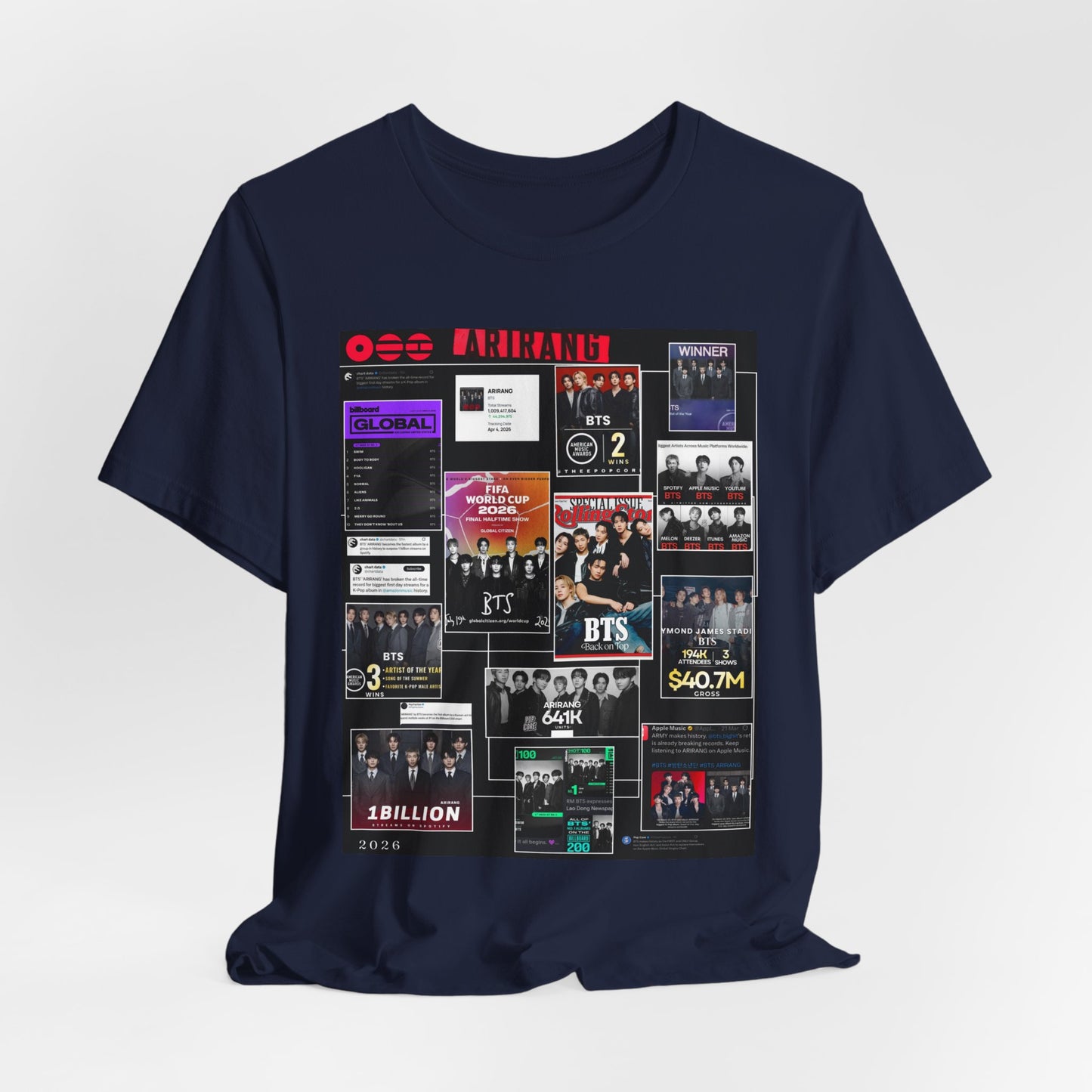 BTS  ARIRANG Collage Graphic Tee — K‑Pop Fan Tribute Shirt