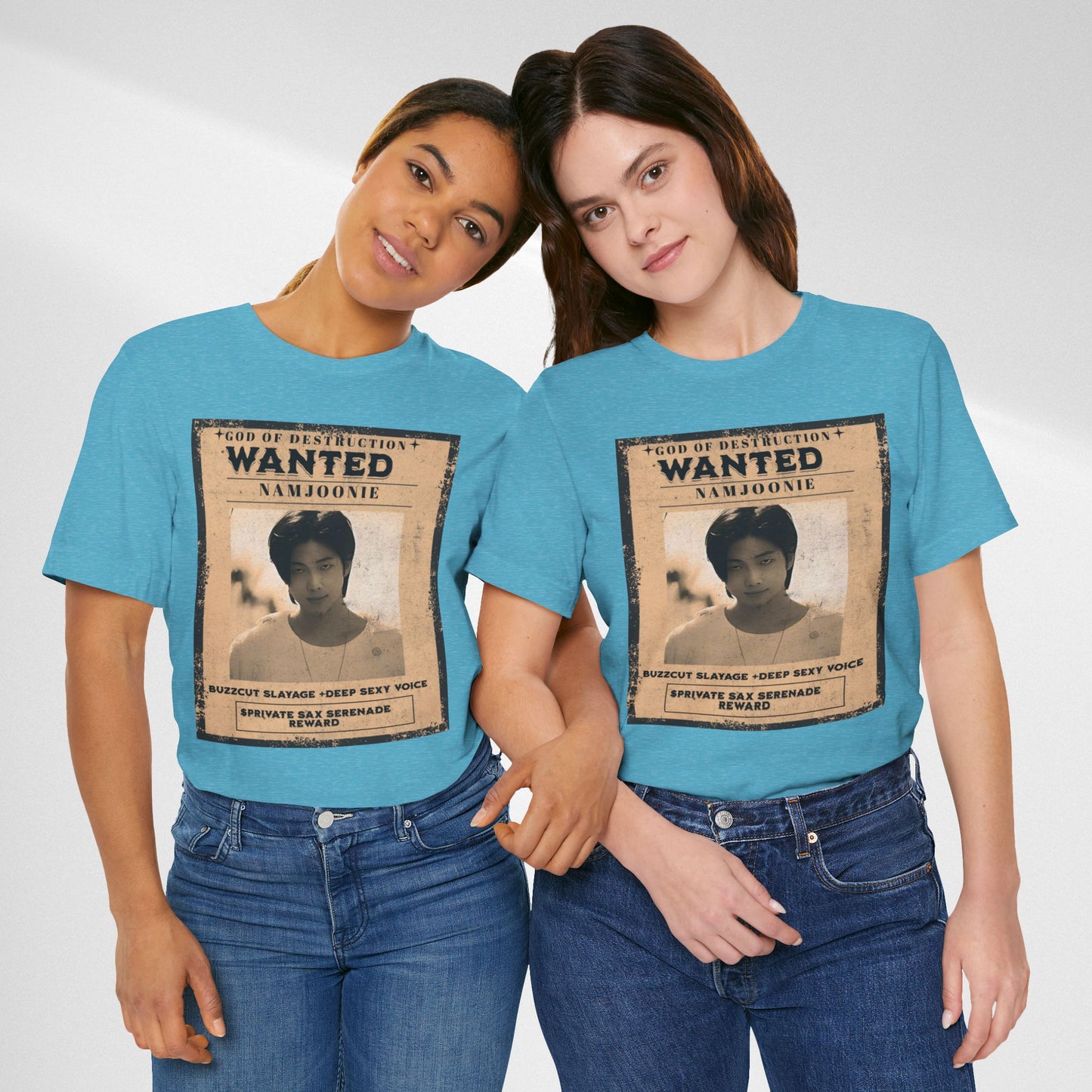 T-Shirt — Vintage 'Wanted: Namjoonie' Photo Tee (K-Pop Fan Poster Style)