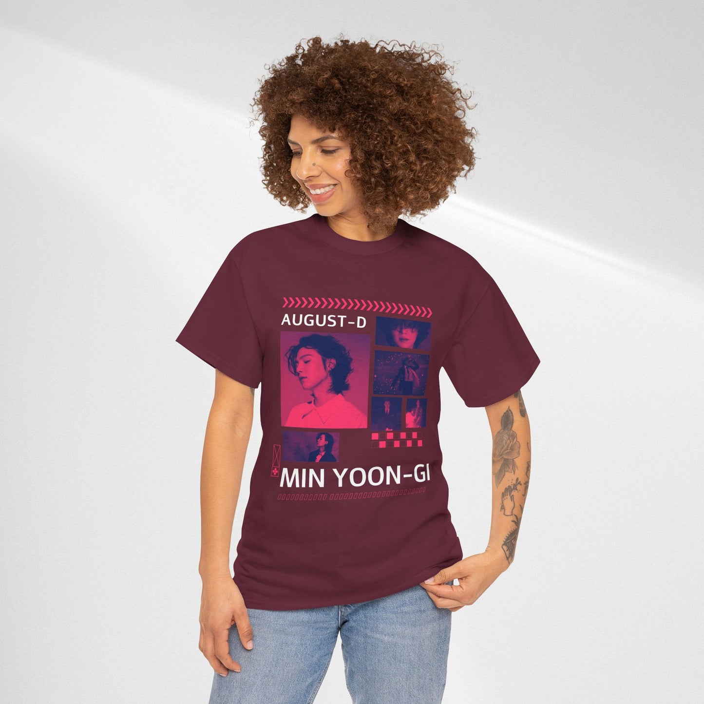 Min Yoon-Gi Photo Grid Tee — K‑Pop BTS August‑D Fan Shirt