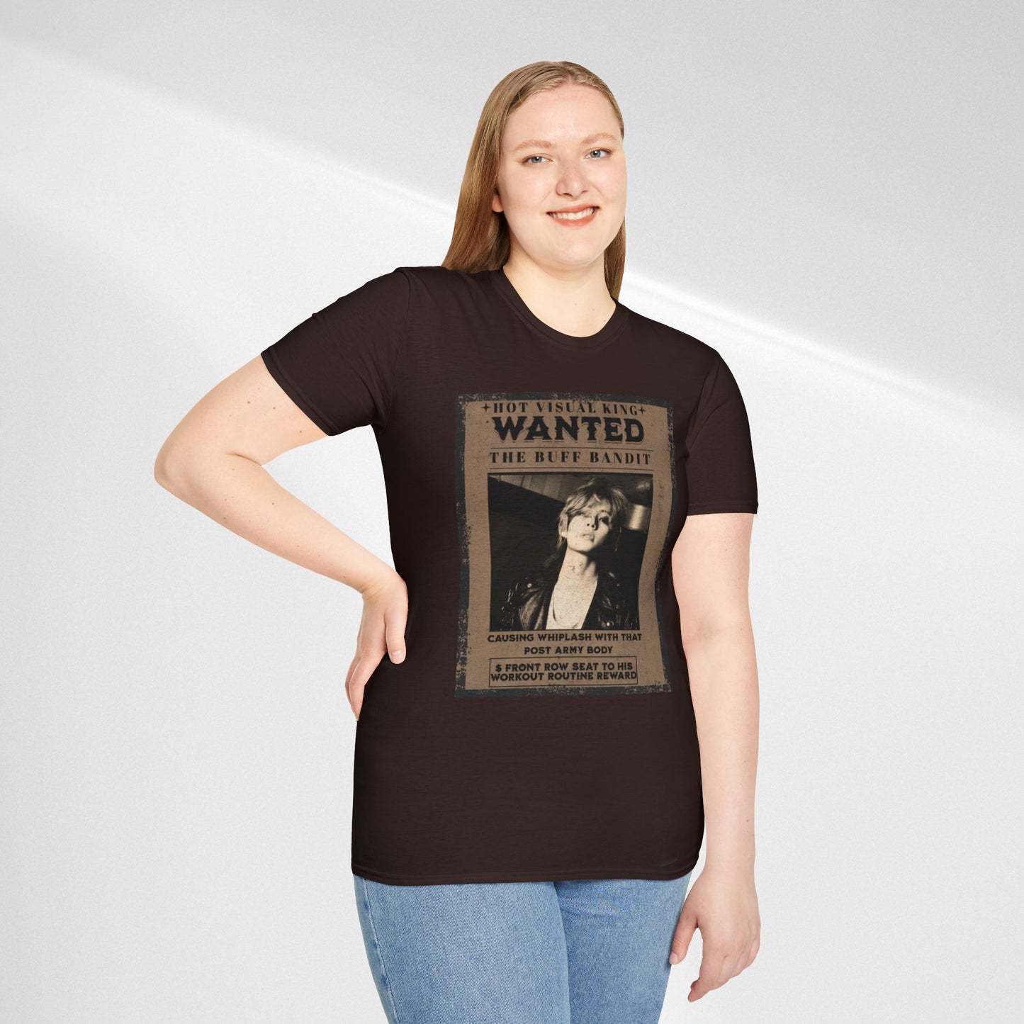 Wanted V Poster Graphic T-Shirt — "The Ruff Bandit" Vintage Western Mugshot Tee