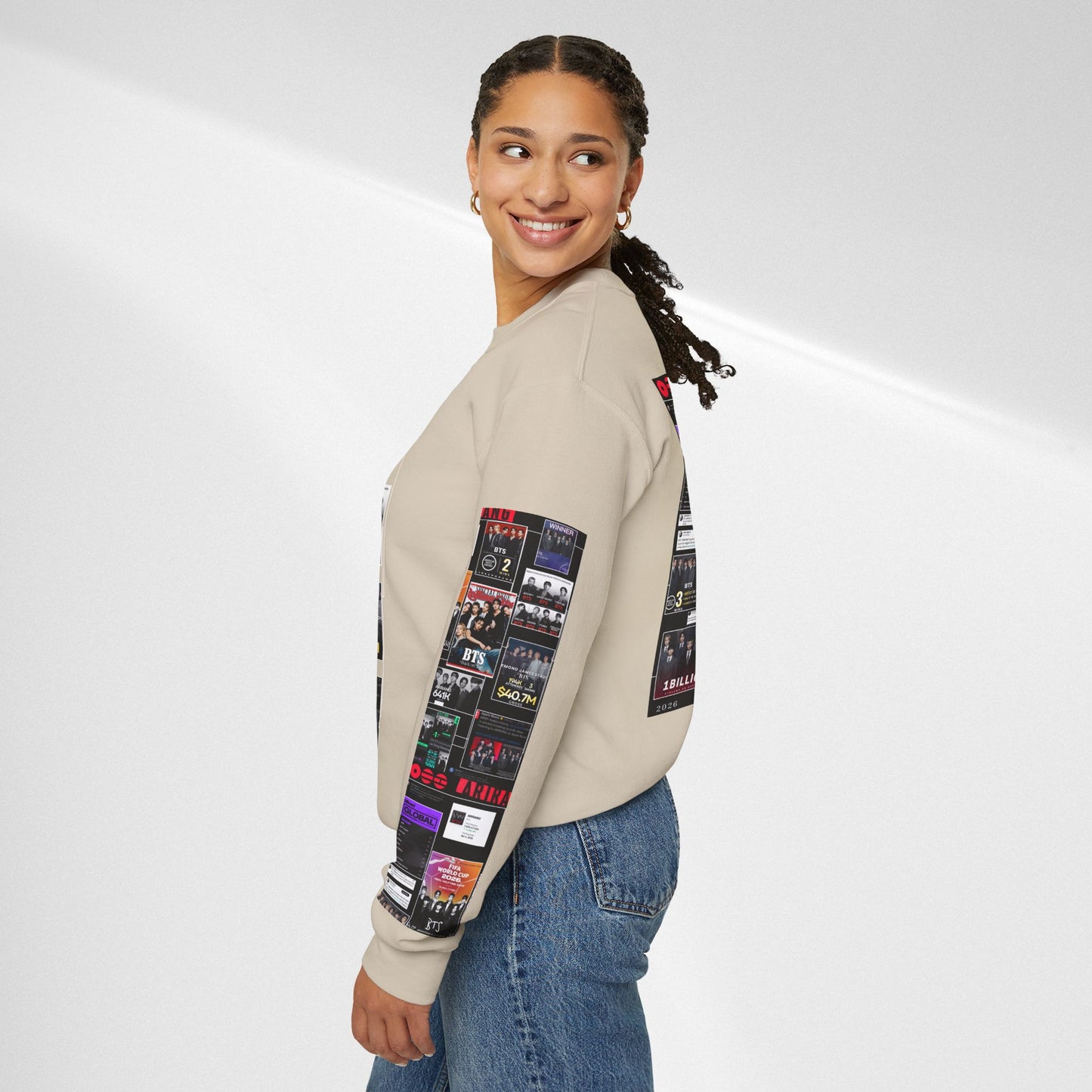 Crewneck Sweatshirt — BTS ARIRANG Collage Graphic Crewneck (Album Posters & Tour Art)