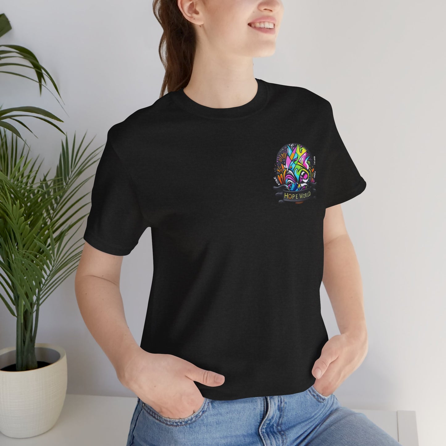 Hope World Graphic Tee — Colorful Graffiti BTS-Inspired Shirt