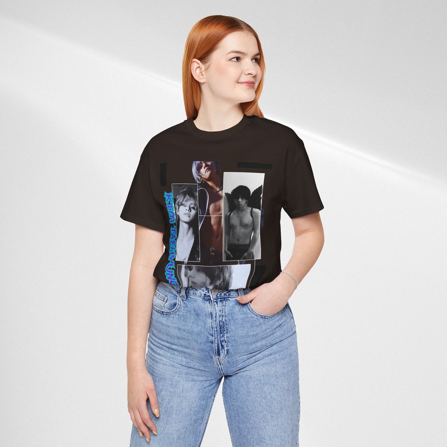TAE Photo Collage Graphic Tee — Retro Black & White Portraits