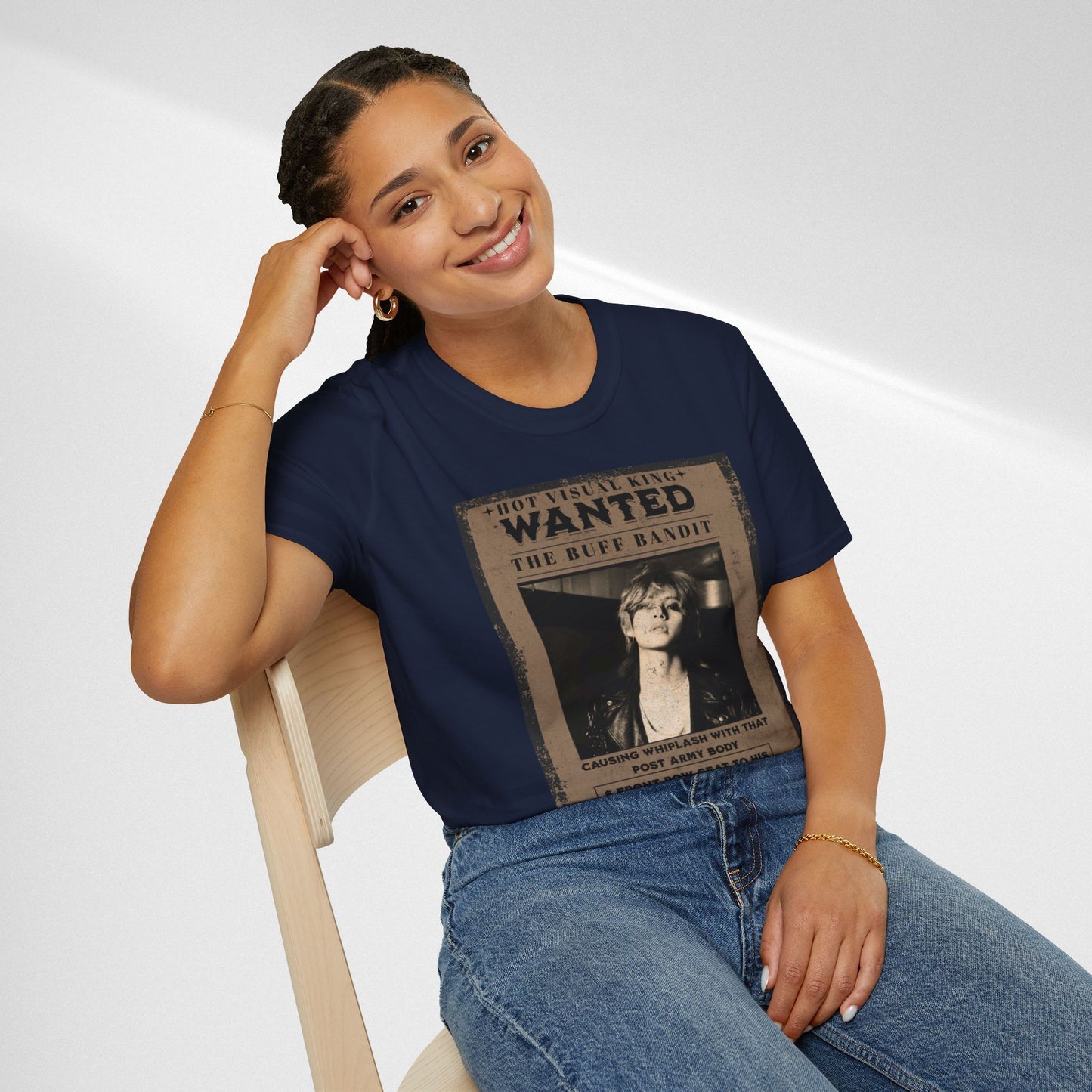 Wanted V Poster Graphic T-Shirt — "The Ruff Bandit" Vintage Western Mugshot Tee