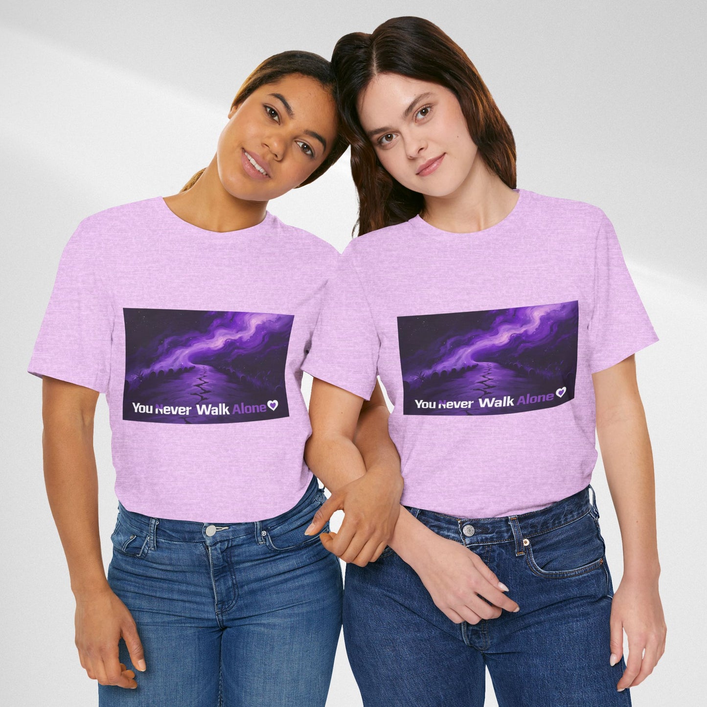 You Never Walk Alone Tee — Purple Night Stairway Graphic T‑Shirt