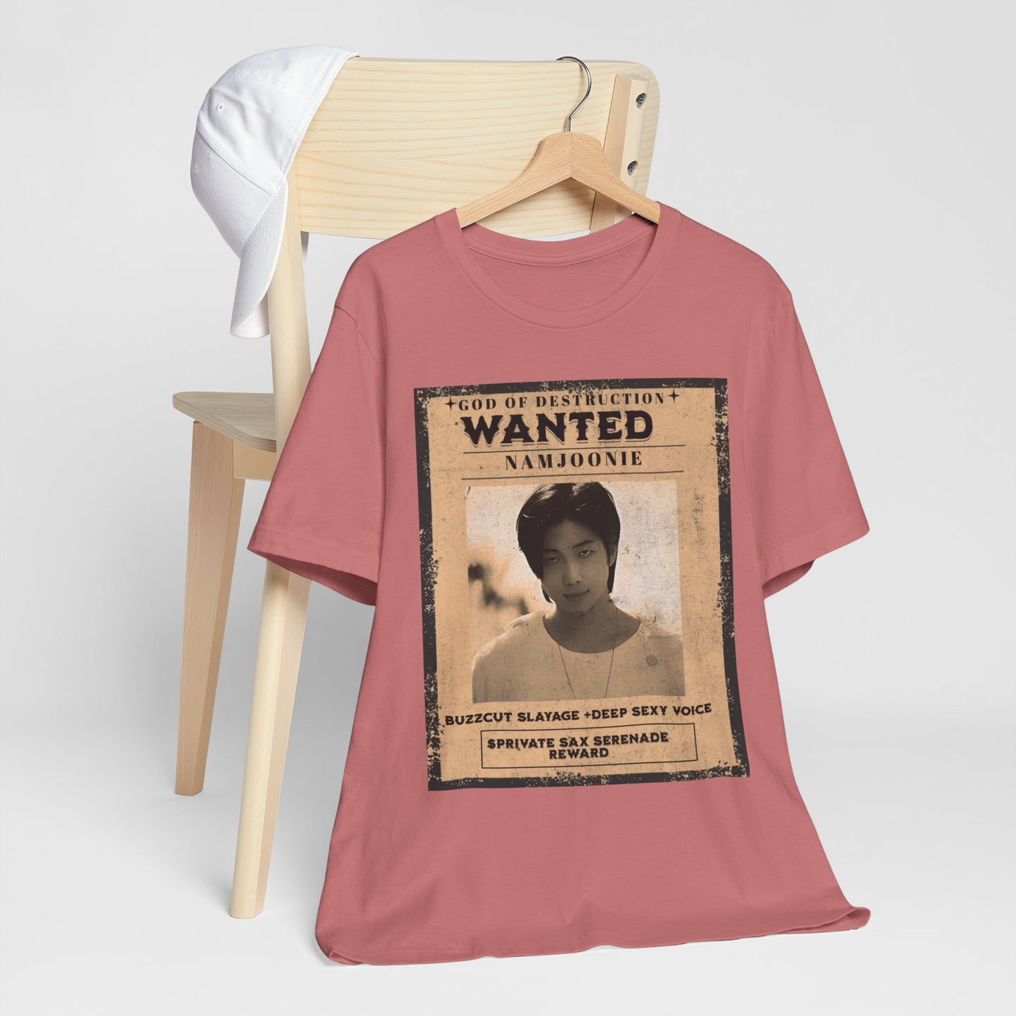 T-Shirt — Vintage 'Wanted: Namjoonie' Photo Tee (K-Pop Fan Poster Style)