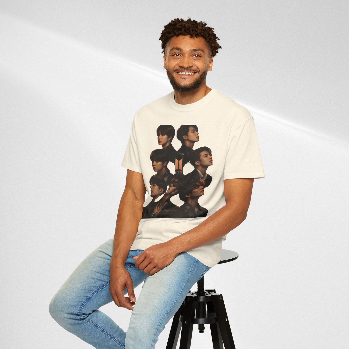BTS Portrait Collage T-Shirt — Dark Mood Graphic Tee