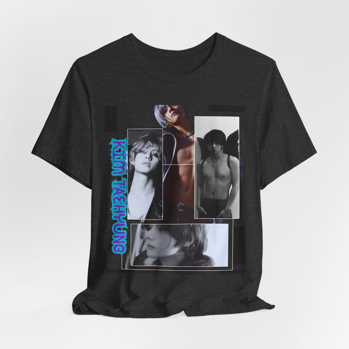 TAE Photo Collage Graphic Tee — Retro Black & White Portraits