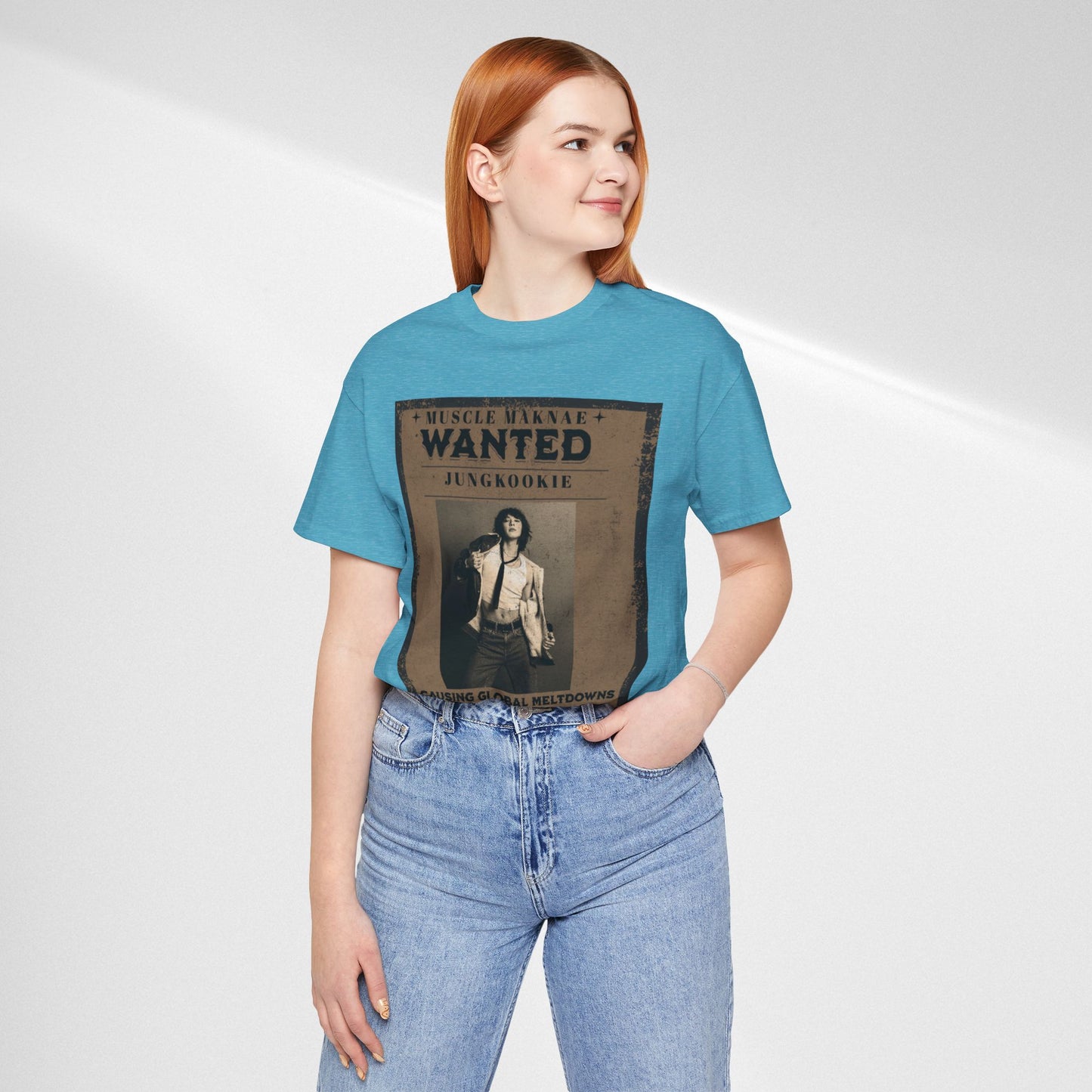 Wanted Poster Tee — 'Jungkook: Causing Global Meltdowns' Vintage K-Pop T-Shirt