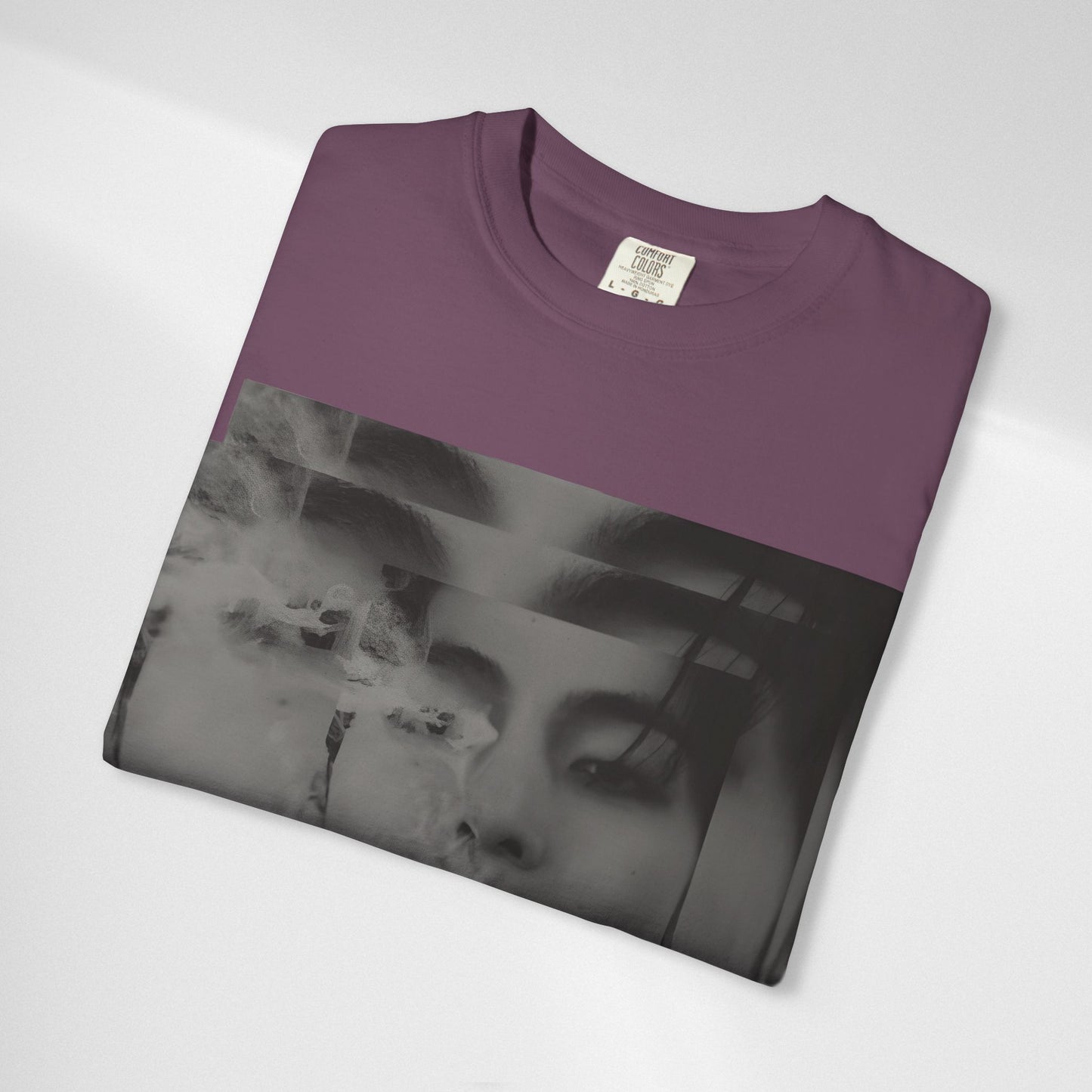 V Graphic Tee — Noir Glitch Portrait T-Shirt