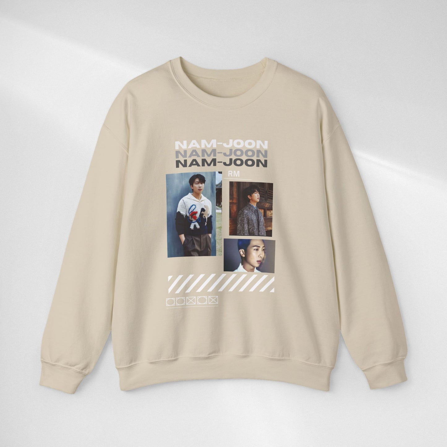 Photo Collage Crewneck Sweatshirt — "Nam-Joon" Graphic Pullover
