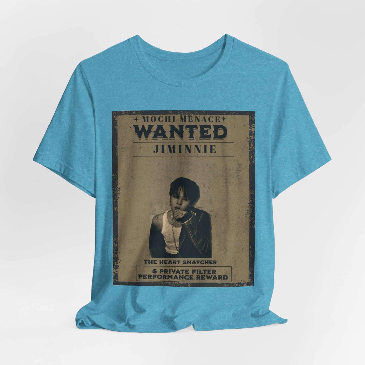 JIMIN Wanted Poster Graphic Tee — 'Mischief Menace' Vintage Style