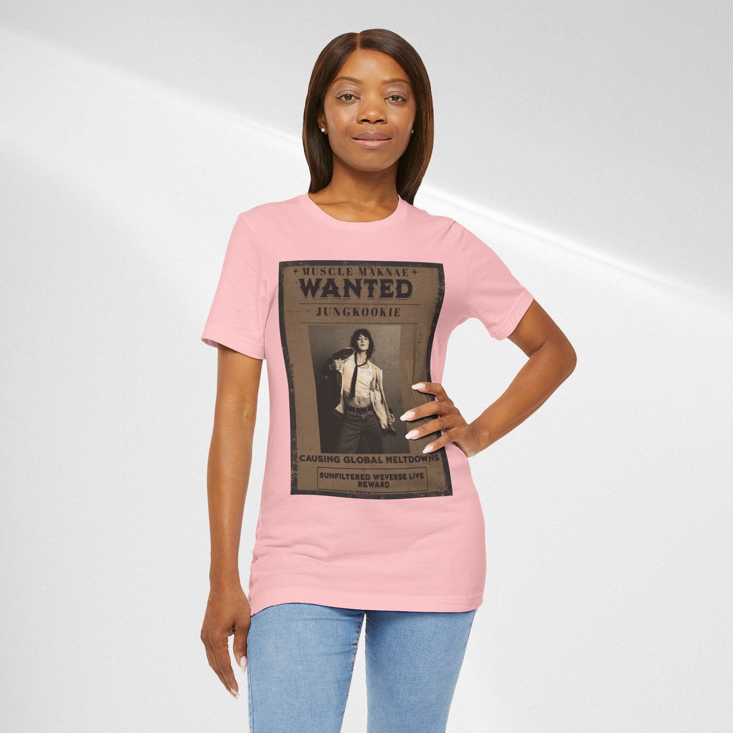 Wanted Poster Tee — 'Jungkook: Causing Global Meltdowns' Vintage K-Pop T-Shirt
