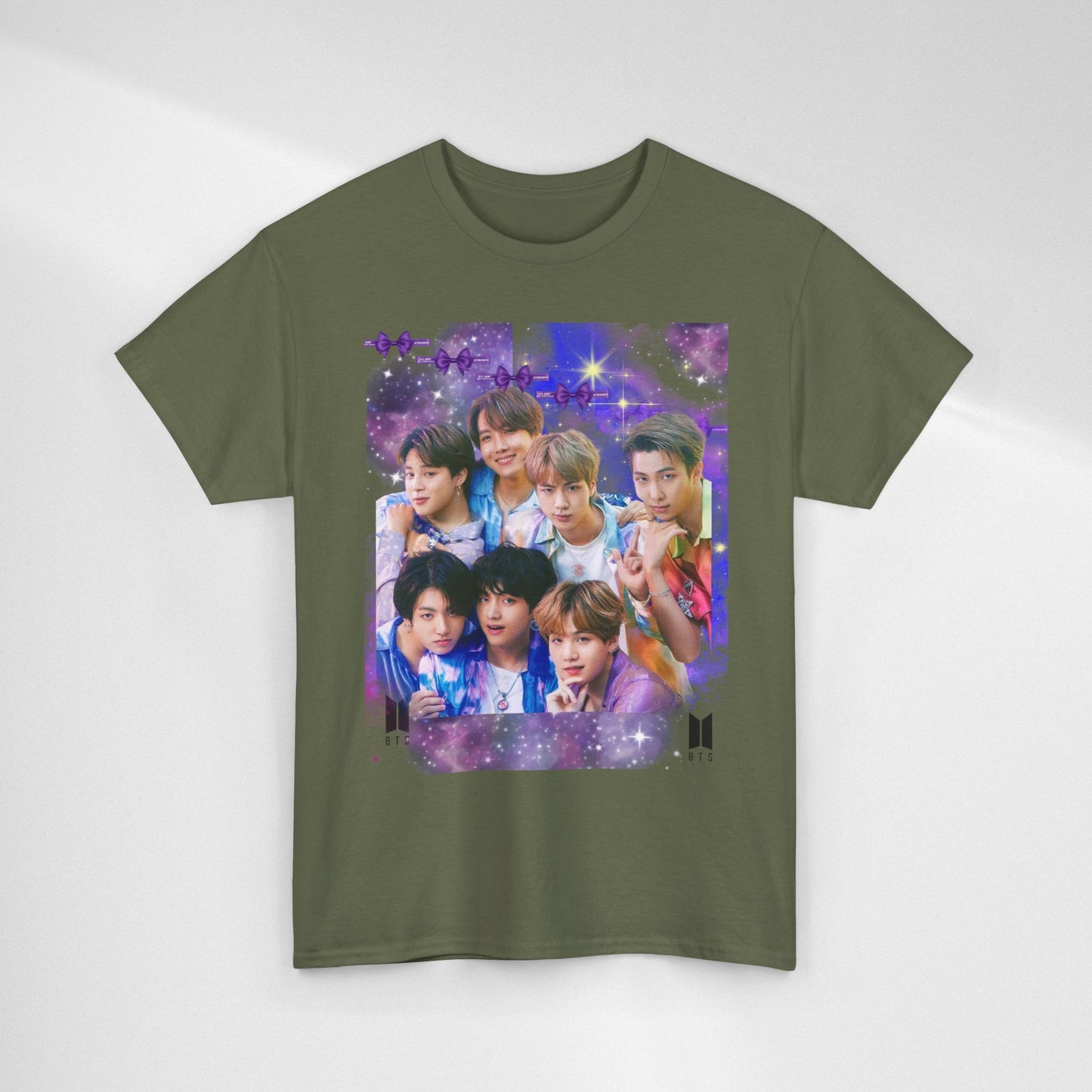 BTS Collage Tee — Purple Dream Photo Graphic T-Shirt