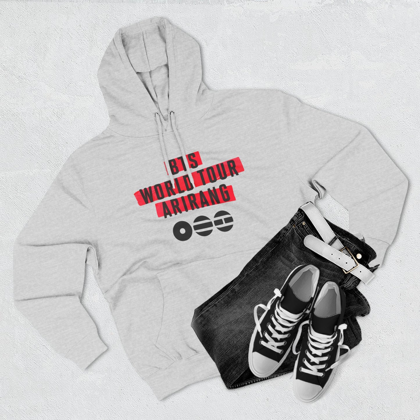 BTS World Tour Hoodie — 'Arirang' Fleece Pullover with Tour Dates