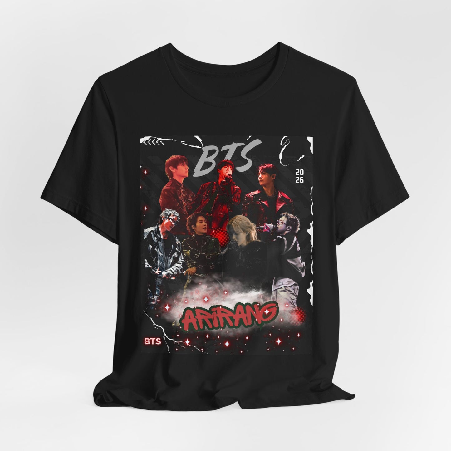 BTS ARIRANG Band Graphic Tee — 'BTS ARMY' Retro Concert Poster Shirt