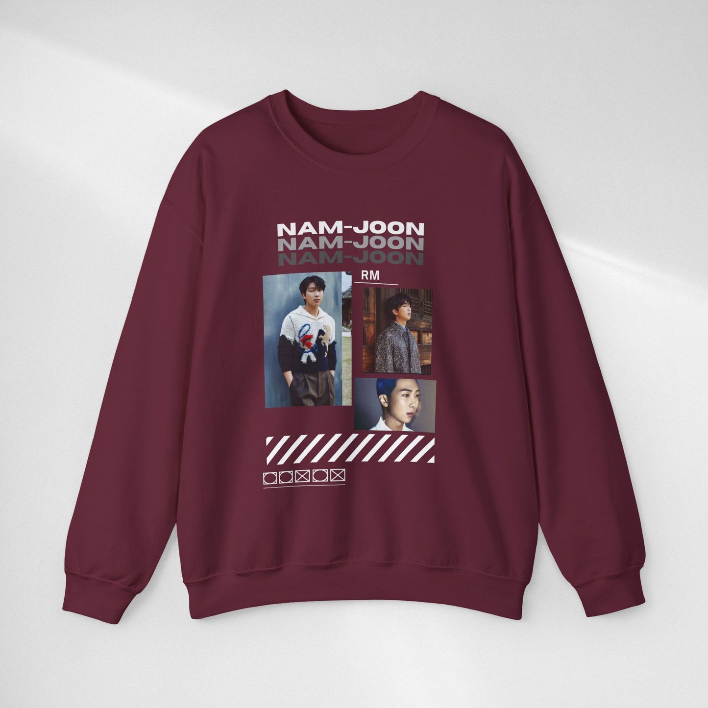 Photo Collage Crewneck Sweatshirt — "Nam-Joon" Graphic Pullover