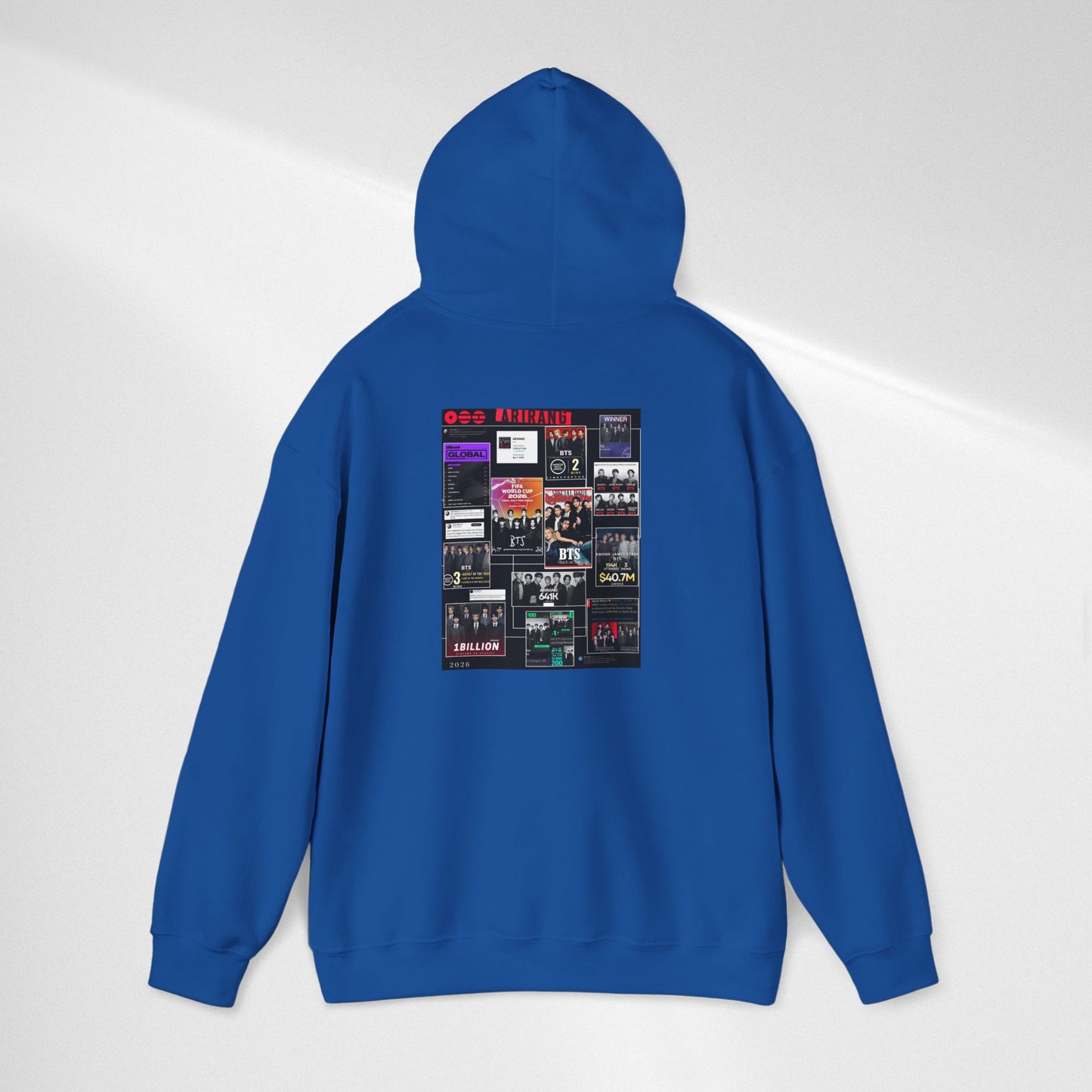 BTS ARIRANG Band Poster Collage Hoodie — Vintage Gig Tour Graphic Sweatshirt