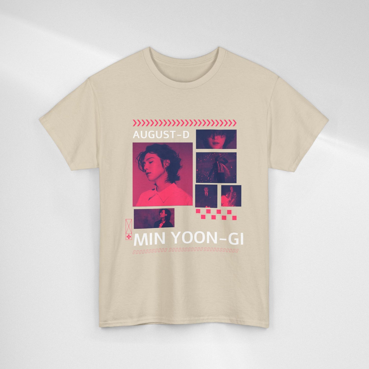Min Yoon-Gi Photo Grid Tee — K‑Pop BTS August‑D Fan Shirt