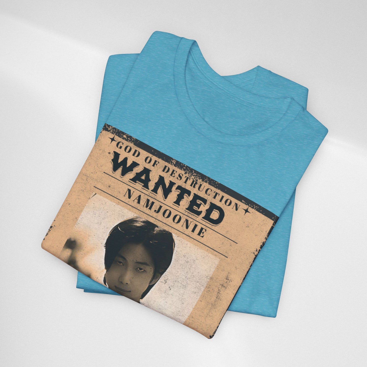T-Shirt — Vintage 'Wanted: Namjoonie' Photo Tee (K-Pop Fan Poster Style)