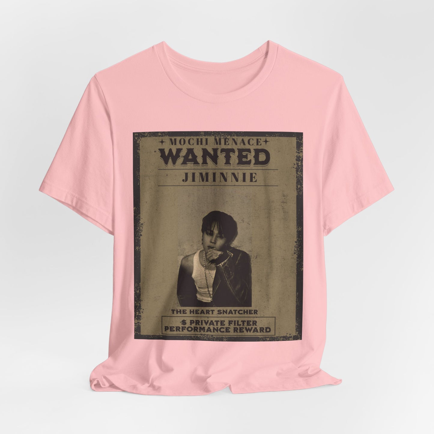 JIMIN Wanted Poster Graphic Tee — 'Mischief Menace' Vintage Style
