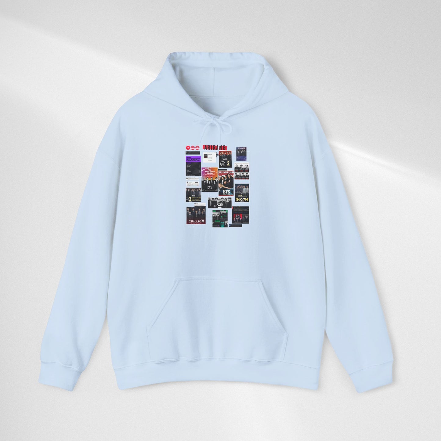 BTS ARIRANG Band Poster Collage Hoodie — Vintage Gig Tour Graphic Sweatshirt
