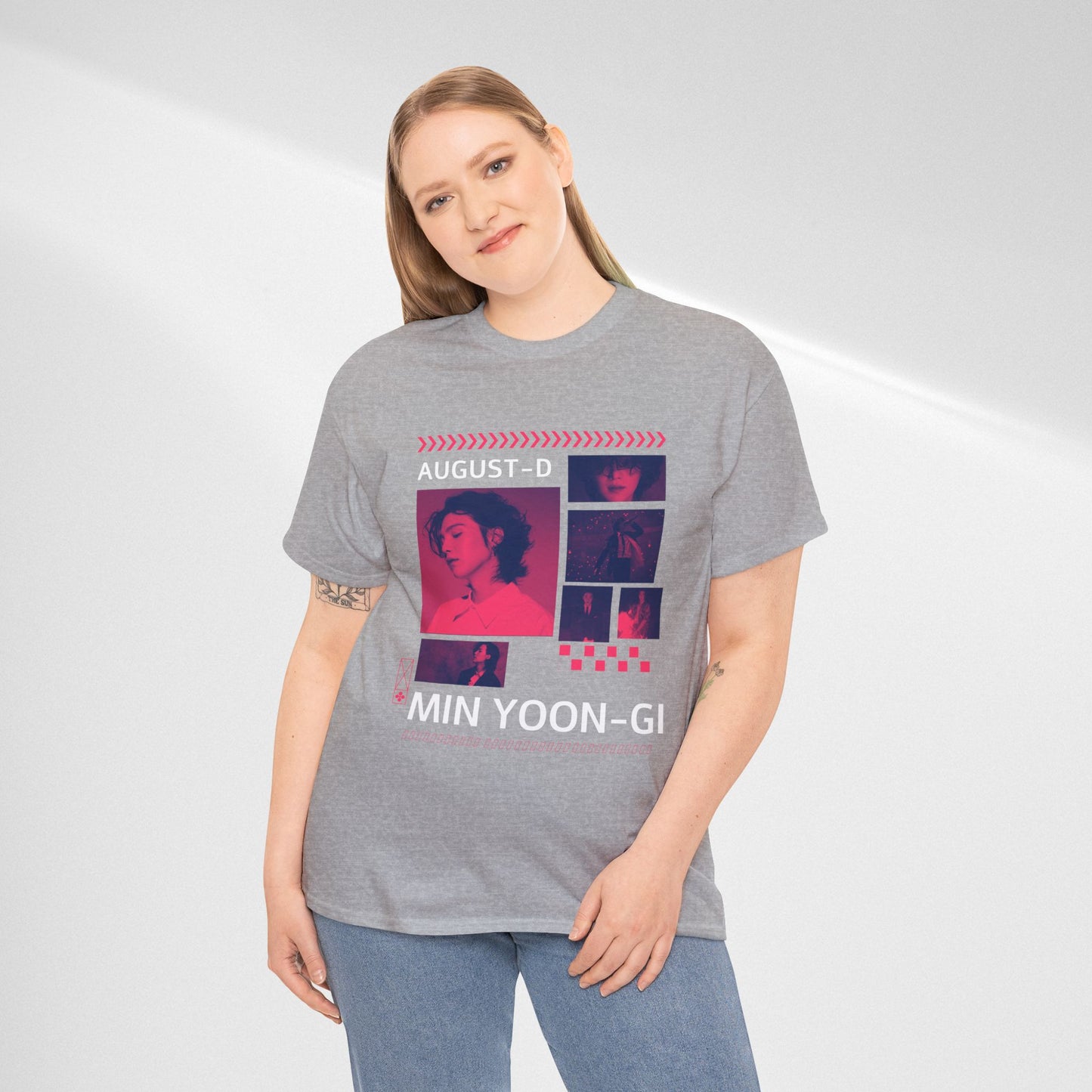 Min Yoon-Gi Photo Grid Tee — K‑Pop BTS August‑D Fan Shirt