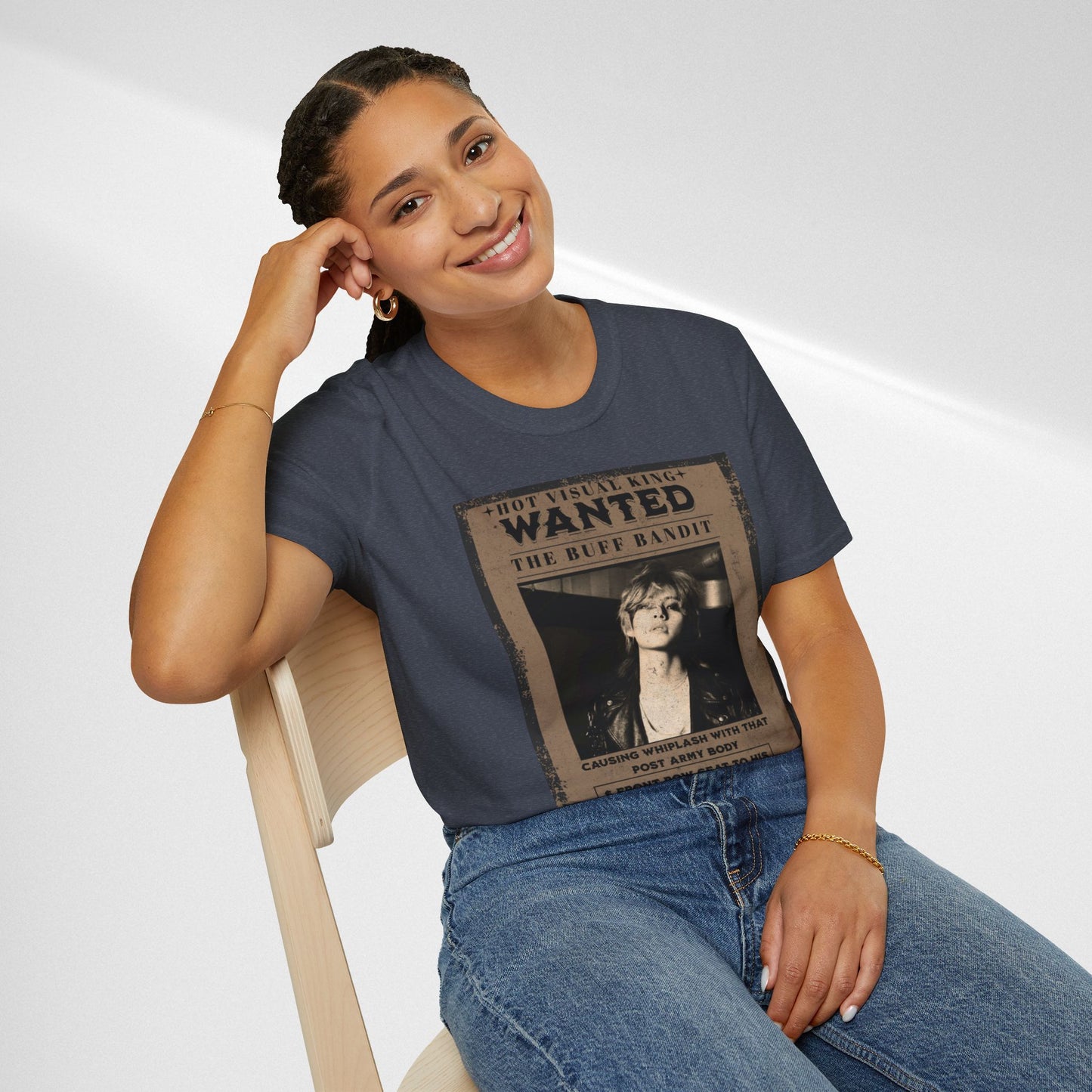 Wanted V Poster Graphic T-Shirt — "The Ruff Bandit" Vintage Western Mugshot Tee