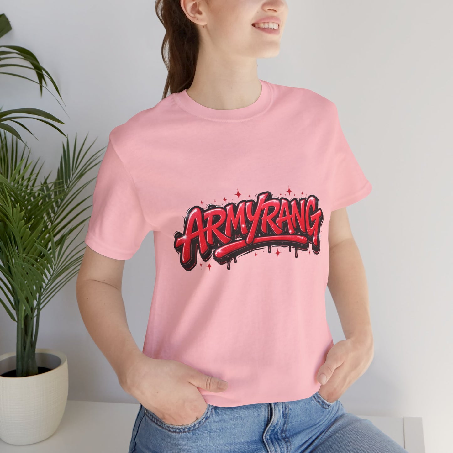 BTS T-Shirt — 'ARMYRANG' Red Graffiti Logo Tee