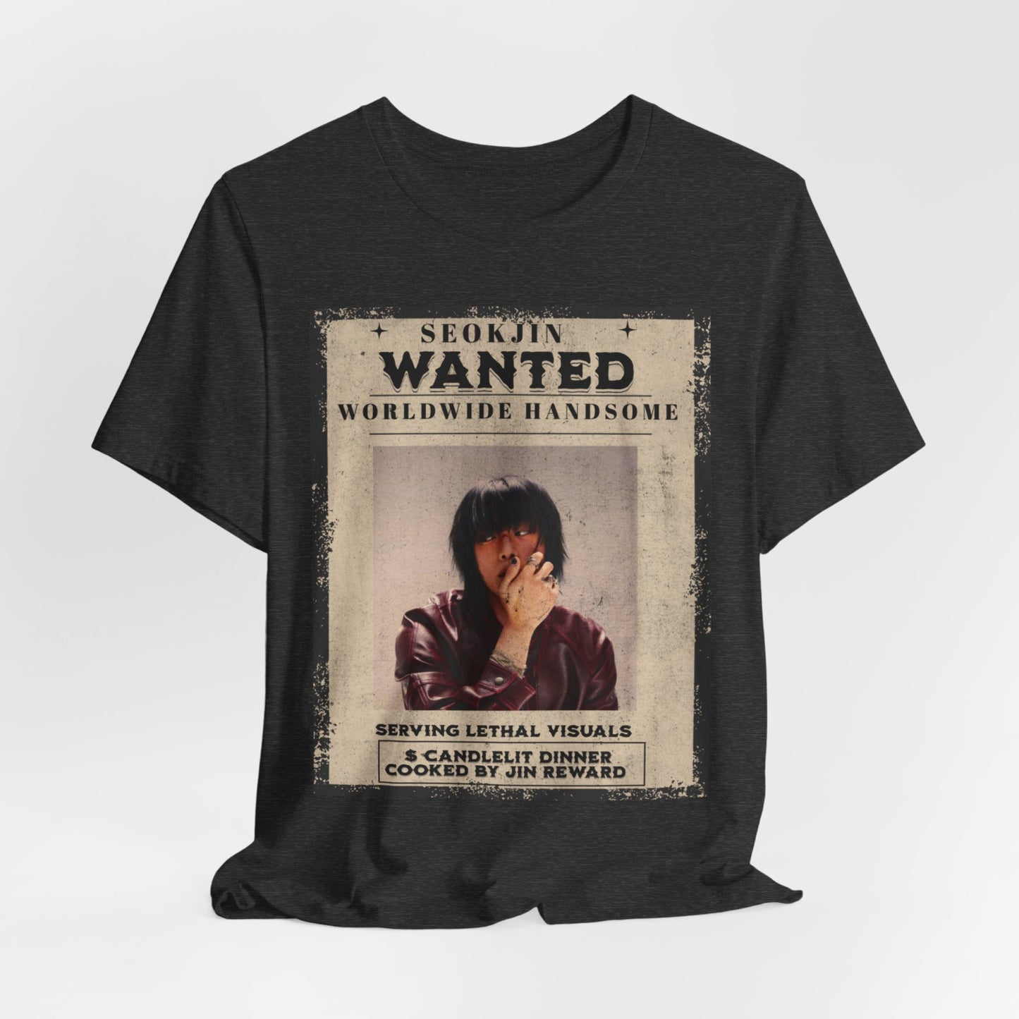 T-Shirt — 'Seokjin Wanted: Worldwide Handsome' Vintage Poster Tee