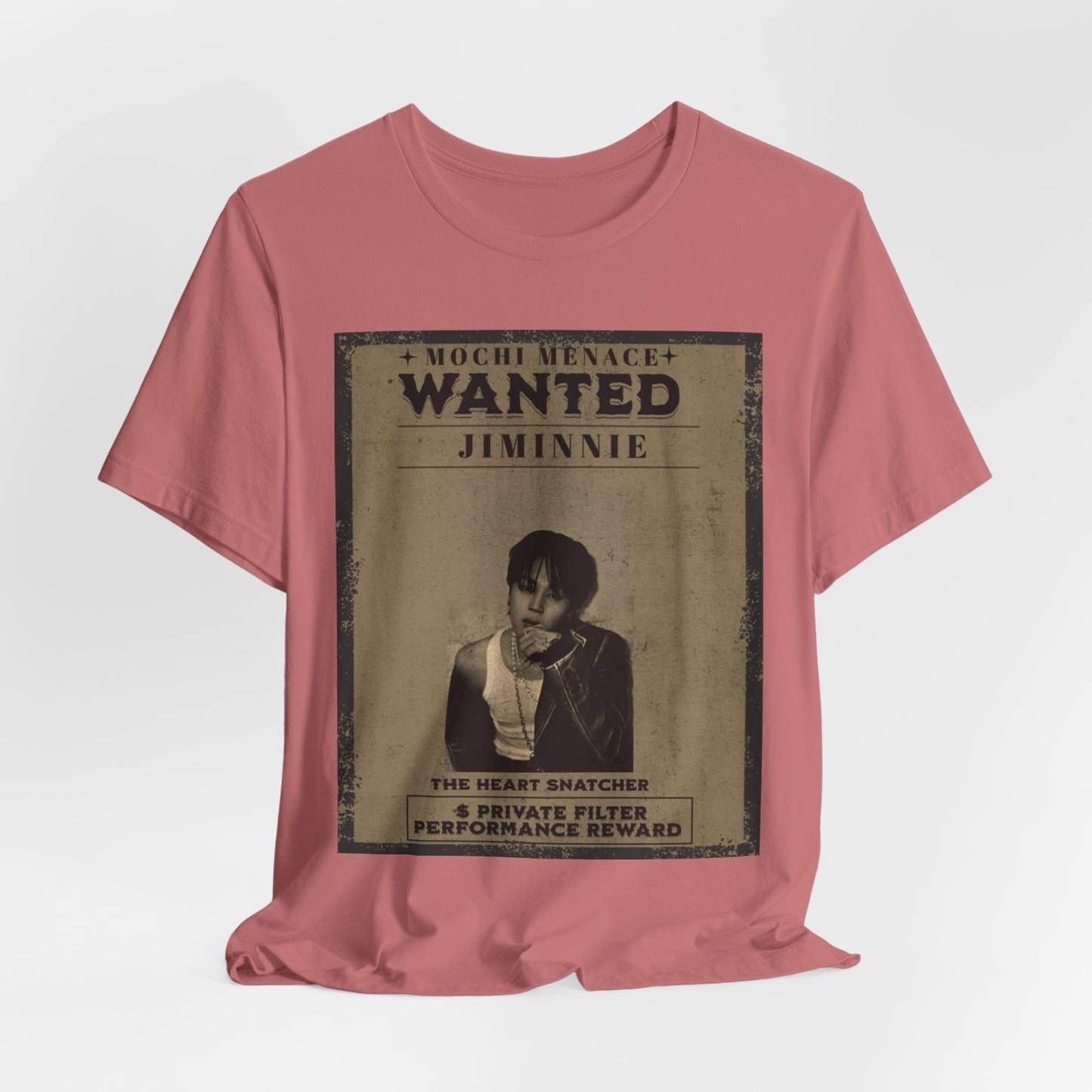 JIMIN Wanted Poster Graphic Tee — 'Mischief Menace' Vintage Style